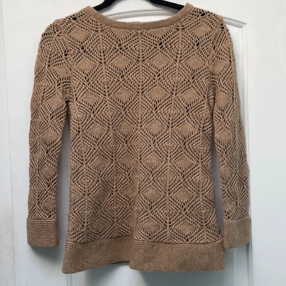 J. Crew camel colored open weave sweater sz S